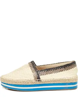 Prada Pre-Owned: Белые мокасины 