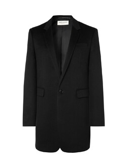 Saint Laurent: Чёрное пальто 