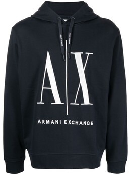 Armani Exchange: Синяя толстовка 