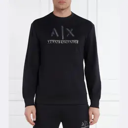 Armani Exchange: Синяя толстовка 