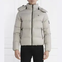 Calvin Klein: Серый пуховик 