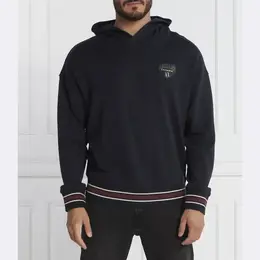 Armani Exchange: Синяя толстовка 
