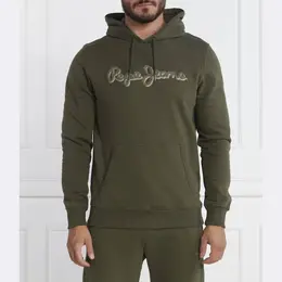 Pepe Jeans London: Зелёная толстовка 