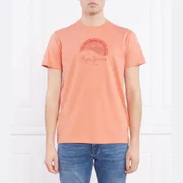 Pepe Jeans London: Оранжевая футболка 
