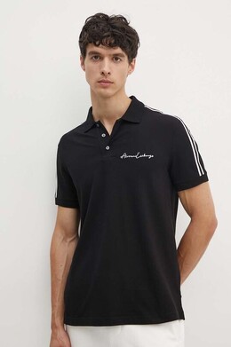Armani Exchange: Чёрное поло 