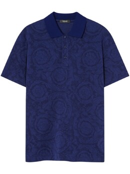 Versace: Синяя рубашка  Barocco
