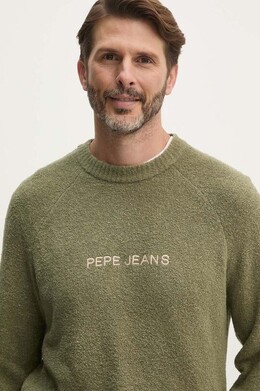 Pepe Jeans: Зелёный свитер 