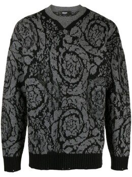 Versace: Серый свитер  Barocco