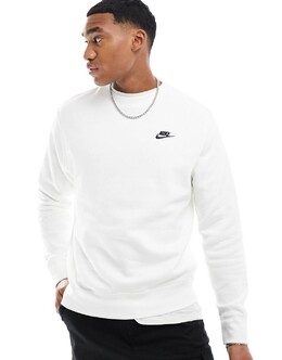 Nike: Белая толстовка  Club