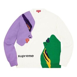 Supreme: Белый свитер  Faces