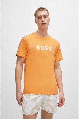 BOSS: Оранжевая футболка 