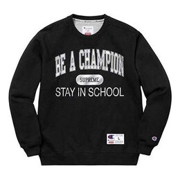 Supreme: Чёрная толстовка  Champion