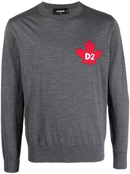 Dsquared2: Серый свитер  Maple Leaf