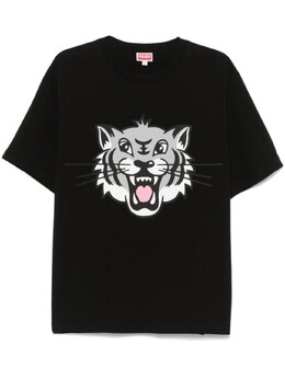 Kenzo: Чёрная футболка  Tiger
