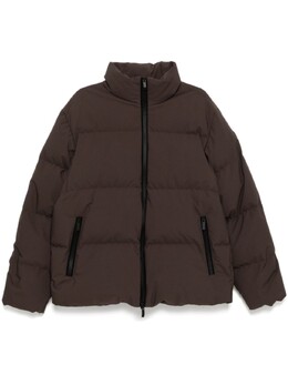 Moncler: Коричневый пуховик 