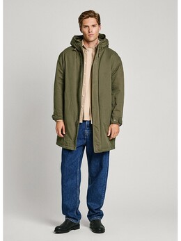 Pepe Jeans: Пуховик цвета хаки 