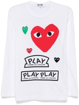 Comme Des Garçons Play: Белая футболка 