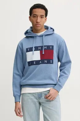 Tommy Jeans: Синяя толстовка 