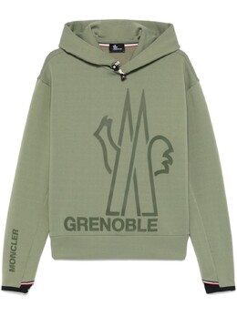 Moncler Grenoble: Зелёная толстовка 