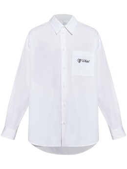 Off-White: Рубашка с вышивкой 