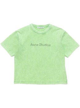 Acne Studios: Зелёная футболка 