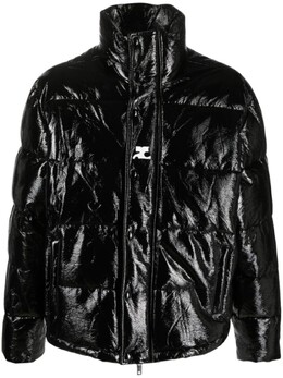 Courreges: Чёрный пуховик 