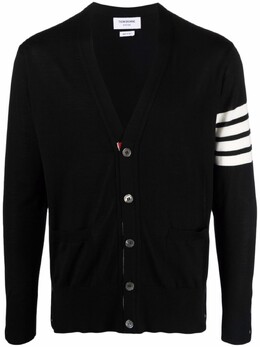 Thom Browne: Чёрный кардиган  4-Bar