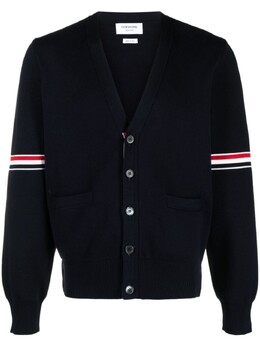 Thom Browne: Синий кардиган  4-Bar