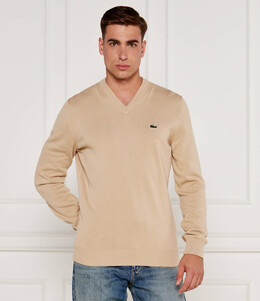 Lacoste: Бежевый свитер 