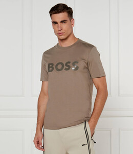 BOSS Green: Бежевая футболка 
