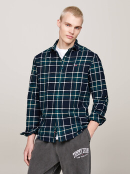 Tommy Jeans: Зелёная рубашка 