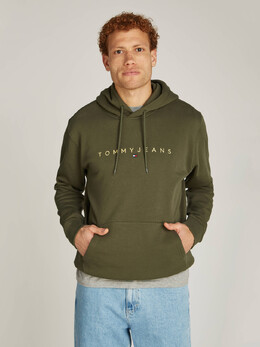 Tommy Jeans: Зелёная толстовка 