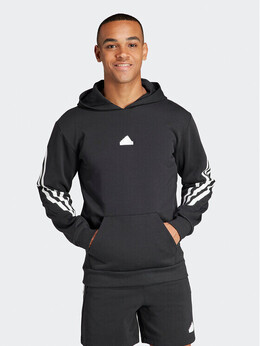 Adidas: Чёрная толстовка  Stripes