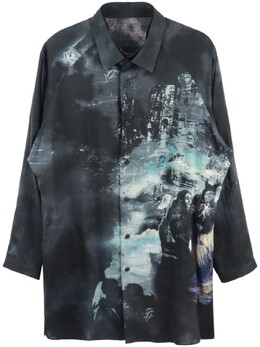 Yohji Yamamoto: Рубашка с принтом 