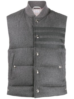 Thom Browne: Серый жилет  4-Bar