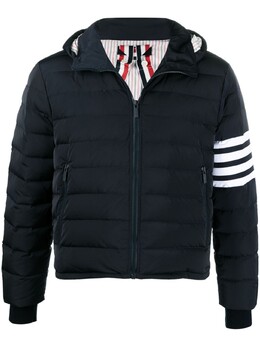 Thom Browne: Синий пуховик  4-Bar
