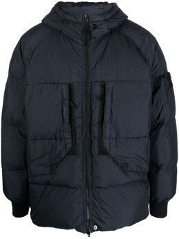 Stone Island: Синий пуховик  Compass