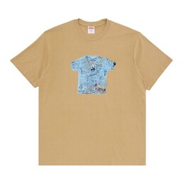 Supreme: Бежевая футболка 