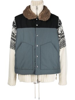 Sacai: Пуховик с воротником 