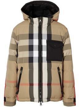 Burberry: Пуховик в клетку 