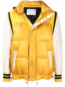 Sacai: Жёлтый пуховик 