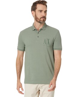 Armani Exchange: Зелёное поло  Icon