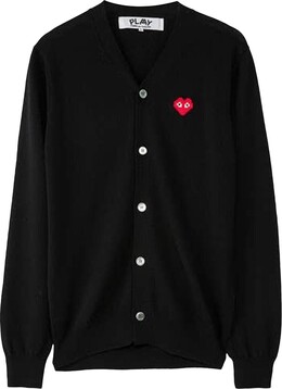 Comme Des Garçons Play: Чёрный кардиган  Heart