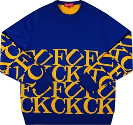 Supreme: Синий свитер  Fuck