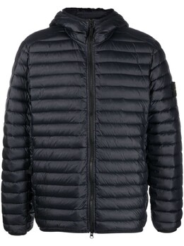 Stone Island: Синий пуховик  Compass