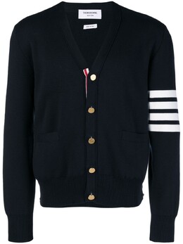 Thom Browne: Синий кардиган  4-Bar