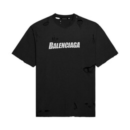 Balenciaga: Чёрная футболка 