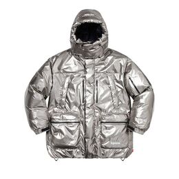 Supreme: Серебристый пуховик  Gore Tex
