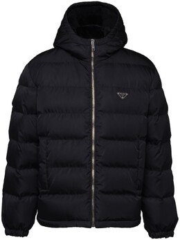Prada: Чёрный пуховик 