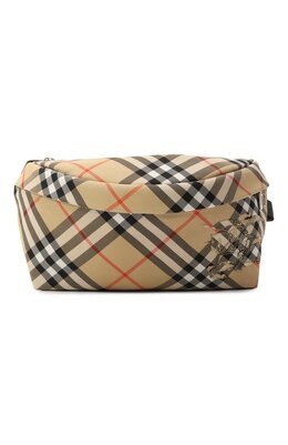 Burberry: Бежевая поясная сумка 